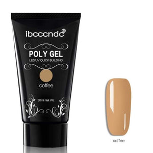 30g Polygel Nail Acrylic Poly Gel Pink White Clear Crystal UV LED Builder Gel Tips Enhancement Slip Solution Quick Extension Gel coffee Nail