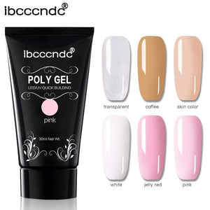30g Polygel Nail Acrylic Poly Gel Pink White Clear Crystal UV LED Builder Gel Tips Enhancement Slip Solution Quick Extension Gel Nail Gel
