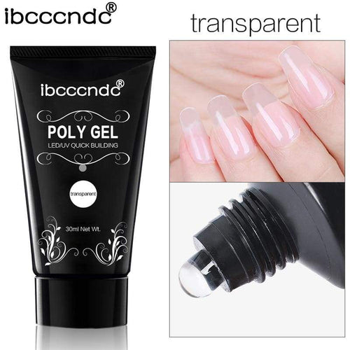 30g Polygel Nail Acrylic Poly Gel Pink White Clear Crystal UV LED Builder Gel Tips Enhancement Slip Solution Quick Extension Gel Nail Gel