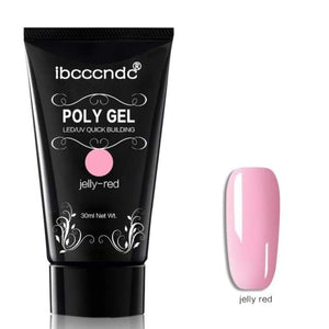 30g Polygel Nail Acrylic Poly Gel Pink White Clear Crystal UV LED Builder Gel Tips Enhancement Slip Solution Quick Extension Gel jelly red