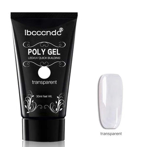 30g Polygel Nail Acrylic Poly Gel Pink White Clear Crystal UV LED Builder Gel Tips Enhancement Slip Solution Quick Extension Gel transparent