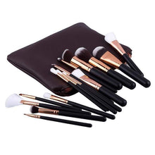 Load image into Gallery viewer, Fabulous Chic Brush Set (15 Piece) Coffee Brown Makeup Brushes