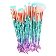 Load image into Gallery viewer, Mermaid Brush Set (11 Piece) Makeup Brushes