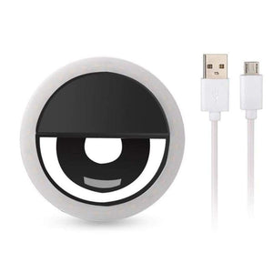 Portable Selfie Ring Light Black Photographic Lighting