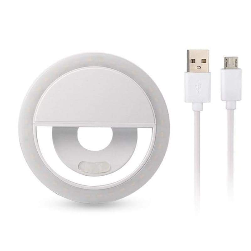 Portable Selfie Ring Light WHITE Photographic Lighting