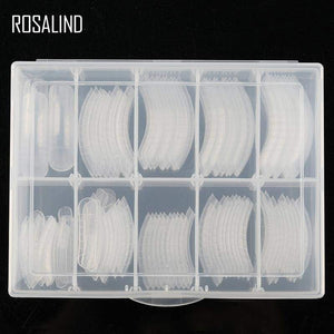 ROSALIND 120PCS/BOX Quick Building Mold Tips False Nails Nail Art Transparent Extension Builder UV Poly Gel Mold