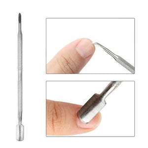 ROSALIND Stainless Steel Cuticle remover Pusher Dead Skin Pedicure rub for nails art manicure stamping gel pusher Light Green