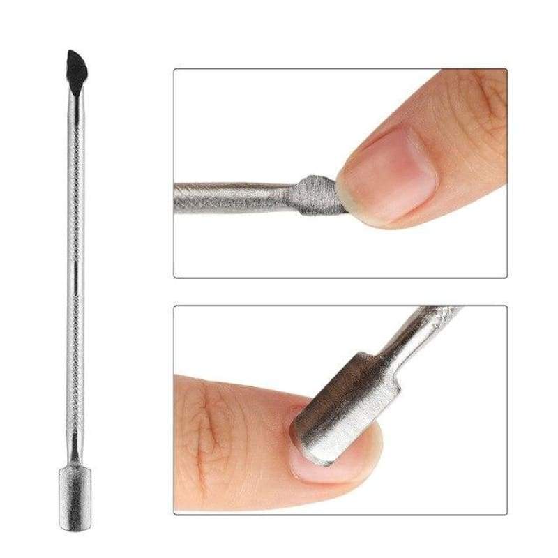 ROSALIND Stainless Steel Cuticle remover Pusher Dead Skin Pedicure rub for nails art manicure stamping gel pusher Light Grey