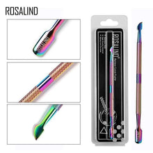Load image into Gallery viewer, ROSALIND Stainless Steel Cuticle remover Pusher Dead Skin Pedicure rub for nails art manicure stamping gel pusher