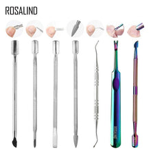 Load image into Gallery viewer, ROSALIND Stainless Steel Cuticle remover Pusher Dead Skin Pedicure rub for nails art manicure stamping gel pusher
